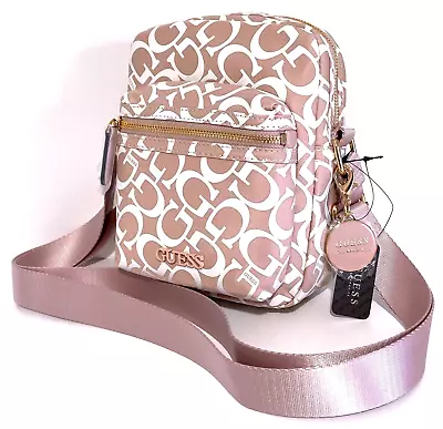 GUESS Nearwood LOGO CROSSBODY SHOULDER BAG HANDBAG Pink Nylon BNWT New AUTHENTIC • $97.95