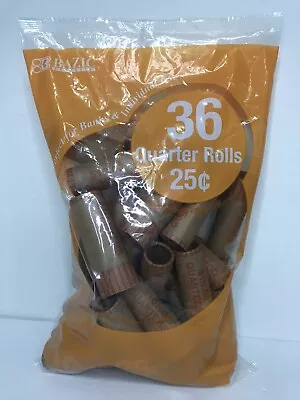 36 Rolls 25 Cent Quarters Coin Wrappers Paper Tubes Pre-crimped End • $6.98