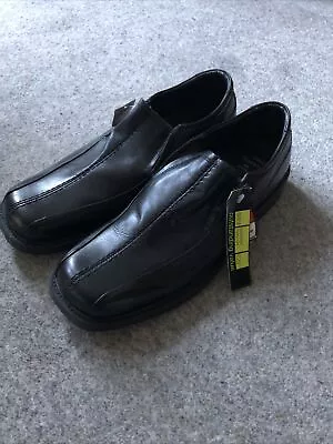 M&S Marks And Spencer Mens' Black Leather Smart  Shoes Slip On Size 9.5 • £19