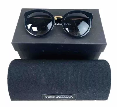 Dolce & Gabbana Black Frame Round DG 4268 Women’s Sunglasses & Case • £65