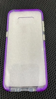 For Samsung Galaxy S8 HD Clear Advanced Impact Shockproof Purple Bumper Case • £3.99
