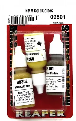 Reaper 09801 NMM Gold Colors (MSP Core Color Triad) Acrylic Paint Set Paints NIB • $10.99