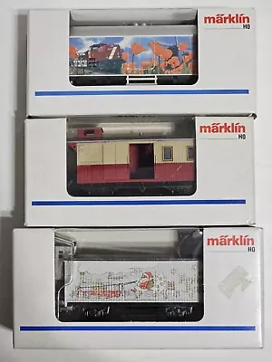 Marklin HO Trains Lot 3 - 31663 Frohes Fest Santa 4108 Caboose 2162A Club 1998 • $65