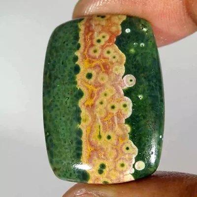 37.80Cts Natural Ocean Jasper Cushion Cabochon Loose Gemstone 23x33x5mm • $9.99