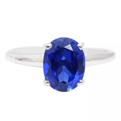 2.00Ct Oval Shape 100% Natural Royal Blue Tanzanite Ring In 925 Sterling Silver • £102