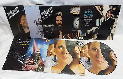 9 Vinyl LP Record Album Lot 4124G Bob Seger Styx Supertramp Saturday Night Fever • $20