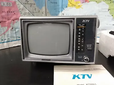 Vintage 5  B/W TELEVISION By KTV AC/DC Or BATTERY Model #KT506A 1985 LN • $38.89