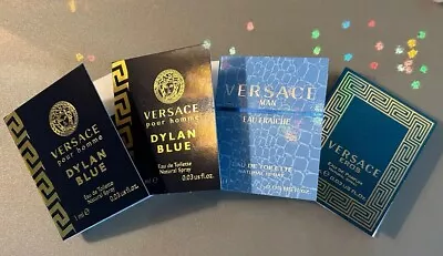 Set Of 4 Versace EDT + EDP Samples Dylan Blue Eau Fraiche EROS .03 Oz. Each • $7.99