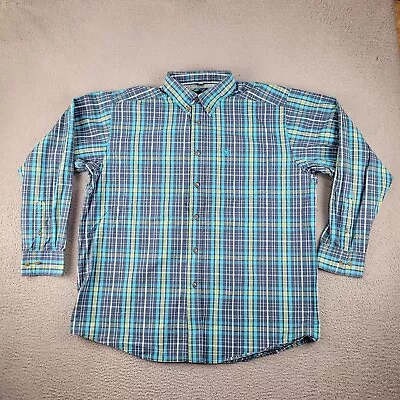 Ariat Shirt Mens Extra Large Blue Plaid Button Down Chore Workwear Western Rodeo • $35