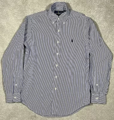 Ralph Lauren Mens Long Sleeve Shirt XS Extra Small Regular Fit Blue Striped • £29.99