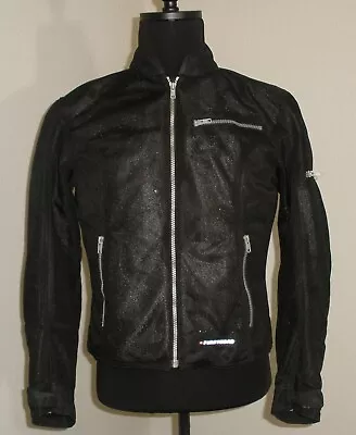 Women's Large FIRST GEAR Armored Black Textile Mesh Motorcycle Riding Jacket • $32.99