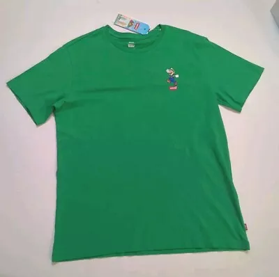 Levi's  Super Mario Limited Edition T-shirt Adult M Green Nintendo World Luigi • $24.99