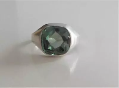 Art Deco Style Awesome Fancy Cut Tourmaline Men's Unique Ring In Sterling Silver • $67.60