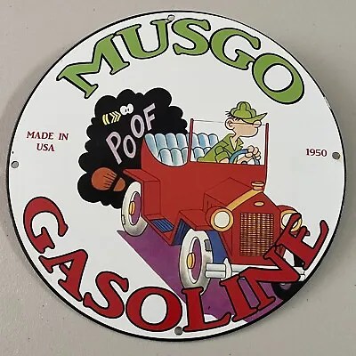 Vintage Musgo Gasoline Porcelain Gas Oil Petrol Motor Service Station Pump Sign • $135.75