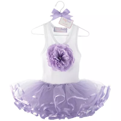 Mud Pie Baby Infant Girl's 3d Flower 0-6 Months Purple Ballet Tutu Costume Dress • $23.99