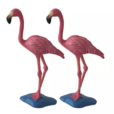 2 Set Lovely Garden Pink Flamingo Lawn Pond Ornaments Patio Decoration Statue • £6.18