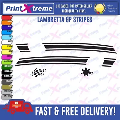 LAMBRETTA GP 125 150 200 Curved Side Panel Stripe Stickers ALL COLOURS Lammy • £12.34