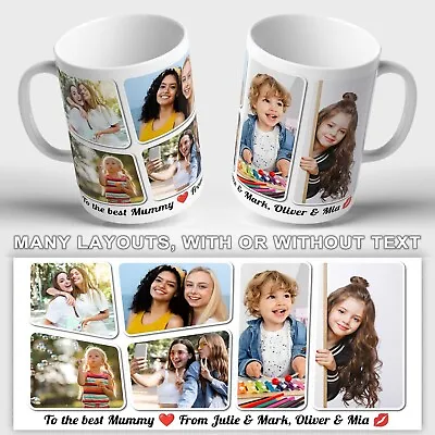 PERSONALISED MUG From 1 To 12 PICTURES And TEXT Cup Coffee Tea Gift Present Idea • £11.99