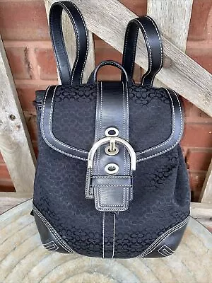 COACH Vintage Mini Black Backpack 9764 Soho Shoulder Jacquard Bag SUPER CLEAN • $89.99