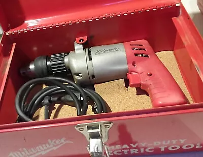 MILWAUKEE 3/8  Hammer Drill - #5392-1 Metal Box - USA Clean  • $54.99