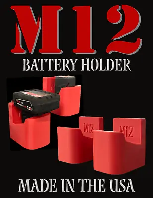 S&S Milwaukee M12 Battery Holder Organizer Magnetic Pegboard Tool Garage Shop US • $9.99
