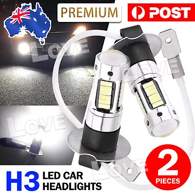 2x H3 LED HEADLIGHT FOG DRIVING LIGHT BULBS CAR LAMP GLOBES 6500K • $9.95