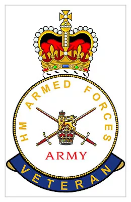 British Army Veteran Hm Armed Forces Veterans Sticker • £2.99