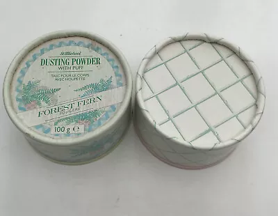 Rare Vintage St Michael Dusting Powder & Puff + Extra Powder NEW Forest Fern • $34.83