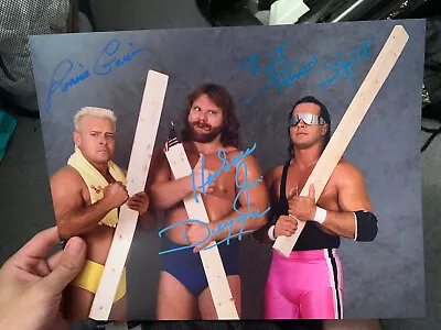 Bret The Hitman Hart Hacksaw Jim Duggan Ronnie 11X14 PHOTO AUTOGRAPHED Signed • $110