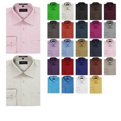 FashionOutfit Men's Formal Regular Fit Button Closure Long Sleeve Dress Shirt • $12.59