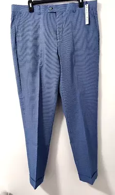 Paisley & Gray Pants Men Blue White 36x28 Striped Slim Fit 19431 Colorful • $44.95