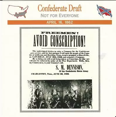 1995 Atlas Civil War Cards #03.11 Confederate Draft Enlistment • $1.29