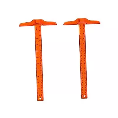  2PCS Clear T Square Ruler Plastic Measuring Ruler Archery 30x15cmx0.2cm Orange • $20.03
