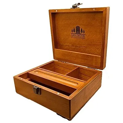 £34.99 • Buy Pine Wooden Smokers Stash Box - Cigarette Cigar Tobacco Storage Gift - Air Tight
