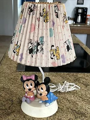 Vintage BABY MICKEY MINNIE MOUSE Child's Lamp By The Dolly Toy Company Works! • $20