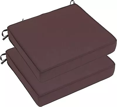 Patio Seat Cushions 16 X18.5 X3  Brown 2 Pack • £34.23