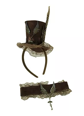 Scratch & Dent Steampunk Key And Wings Mini Top Hat And Choker Costume Set • $25.03