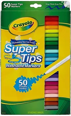 Crayola Supertips Washable Marker Pens 50 Pack New • £10.25