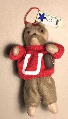 Heart Felts Midwest Of Cannon Falls Felt Ornament W/ Tag Bulldog Dog W/ Football • $19.99