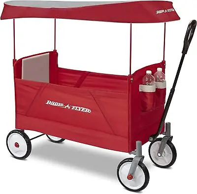 Radio Flyer 3957A EZ Wagon With Canopy Folding Trolley For Kids Ages 1.5+  Red • £113.99