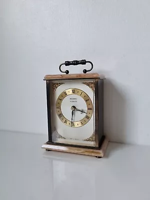 £29.99 • Buy Vintage Metamec Brass Pink Onyx Marble Carriage Clock For Mantel Piece. Working.
