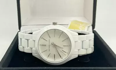 Nwt Michael Kors Womens Slim Runway Wristwatch Mk3908 - White • $159.99