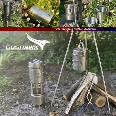 Outdoor Camping Cookware Cooking Pot For Fire Hanging Pot Campfire Picnic • $49.79