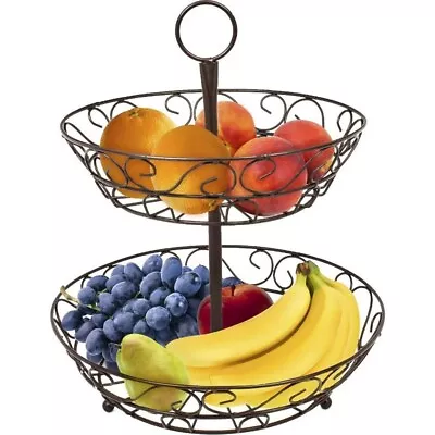 Sorbus 2-Tier Countertop Fruit Basket Holder & Decorative Bowl Stand • $24.99