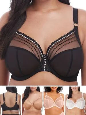 Elomi Matilda Bra Plunge Three Section Cups J Hook Plus Size Bras Lingerie • £39.60