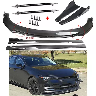 Carbon Fiber Front Bumper Rear Splitter Spoiler Side Skirt For Mazda Speed 3 6 • $159.99