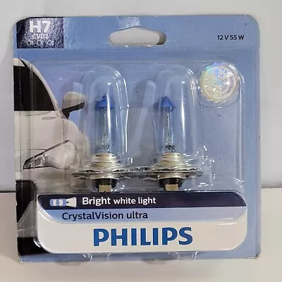 NEW Philips H7 CrystalVision Ultra Bright White Headlight Bulbs CVB2 2 Pack • $19.99