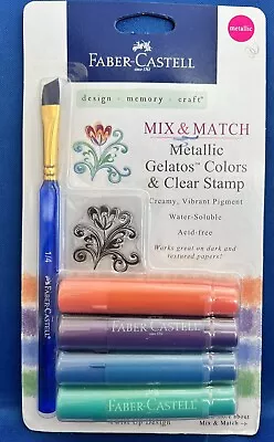 Faber-Castell Mix & Match Gelatos Colors & Clear Stamp Metallic Acid Free NEW • $11.95