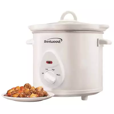 Durable Stainless Steel Body And Cool-touch Handles 3 Quart Slow Cooker  - White • $23.10