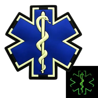 EMT Medic Ems Paramedic PVC Rubber Hook Patch (2.5 Inch PVC-Glow Dark) • $7.75